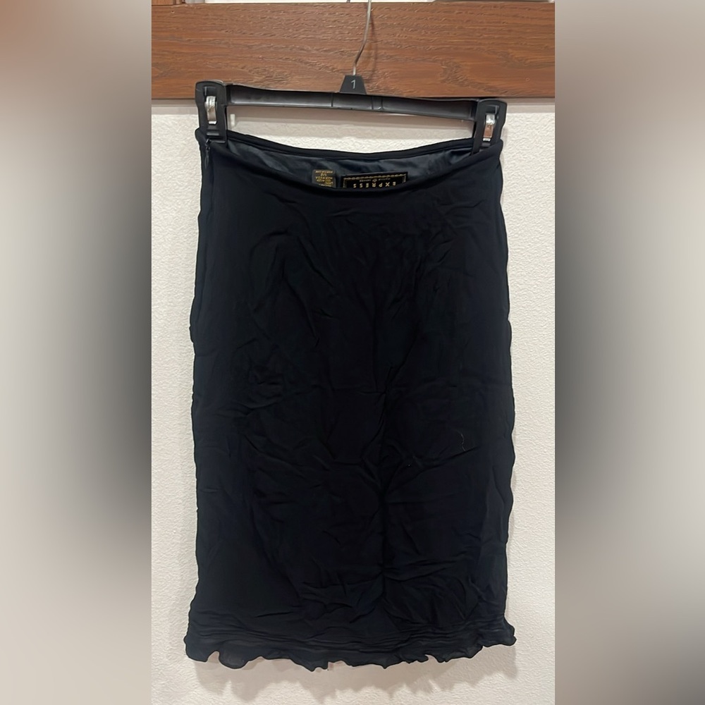 Vintage Express Black Midi Skirt